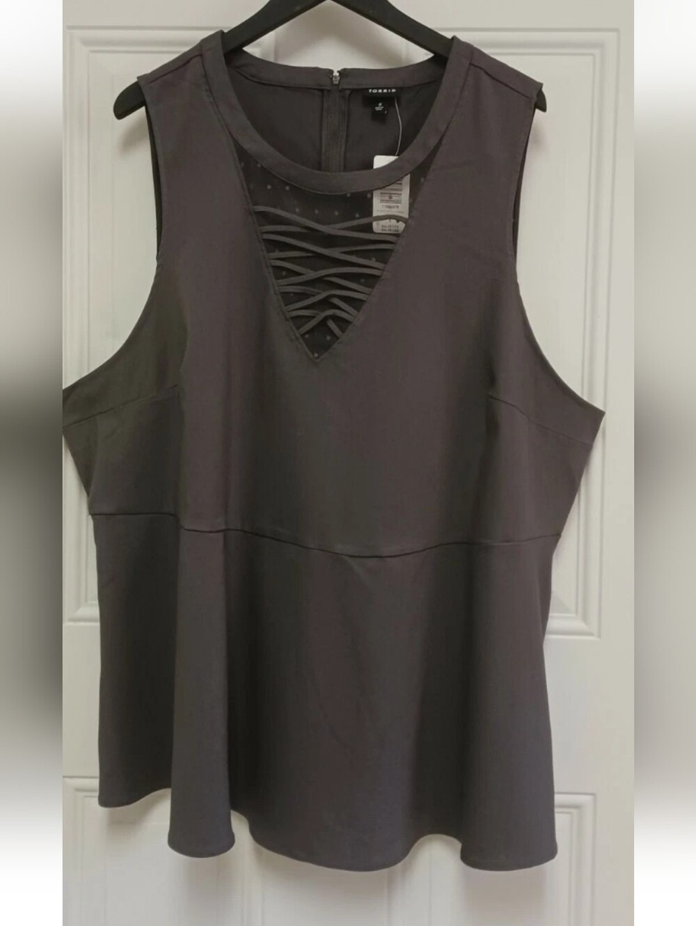 Torrid Black Lace Peplum Sleeveless  Top